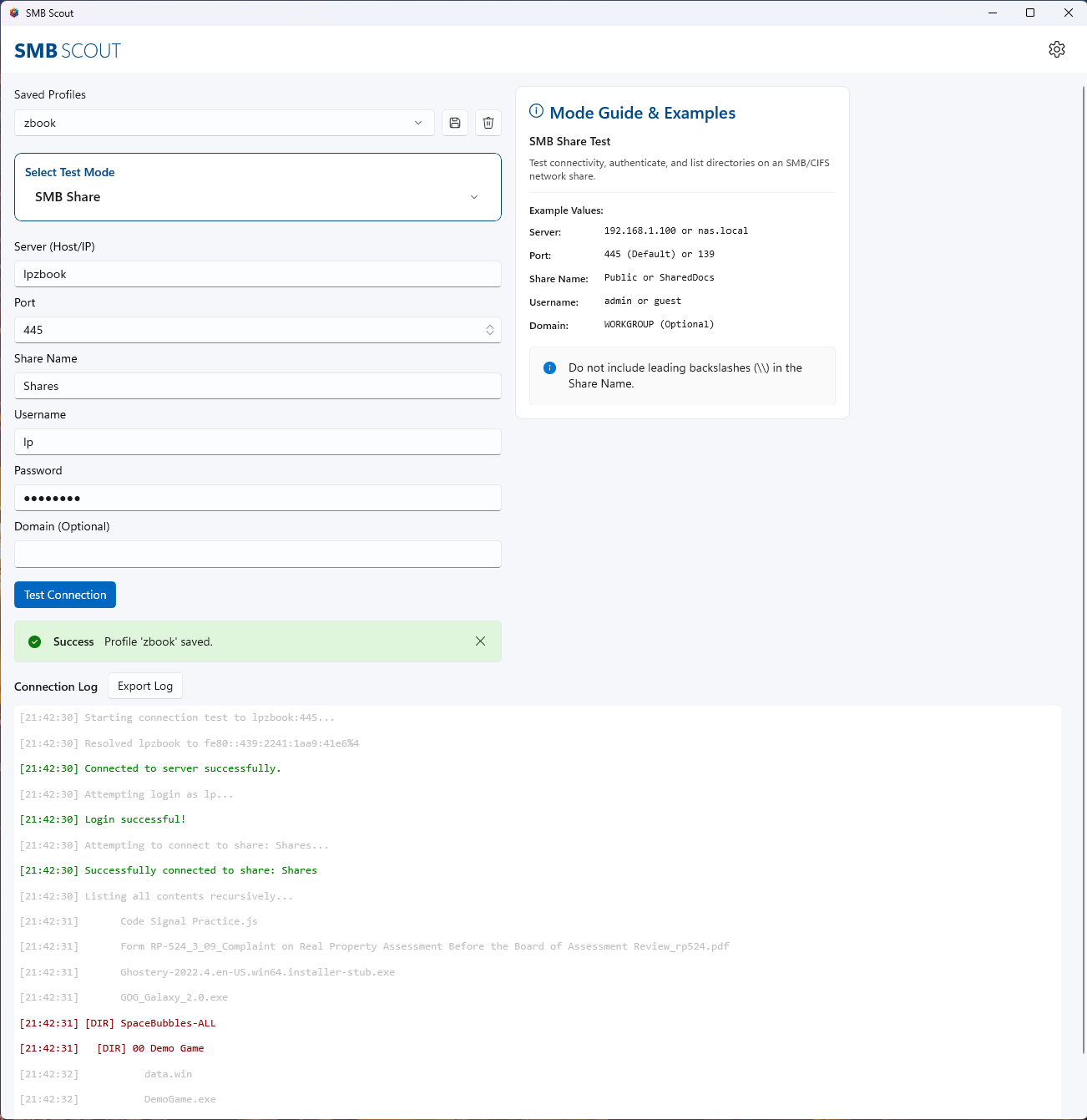 SMB Scout interface